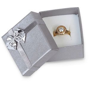 Silver/Silver Ring or Earring Box Pack of 36