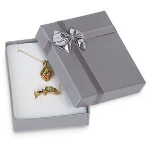 Silver/Silver Pendant or Ring Box Pack of 36