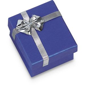 Blue/Silver Ring or Earring Box Pack of 36