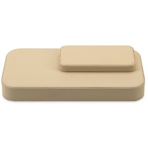 Round Corner Beige Leatherette Platform
