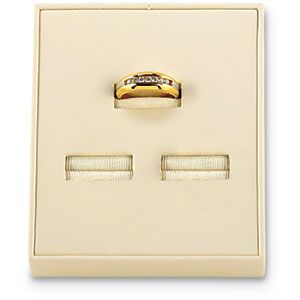 Beige Leatherette 3 Ring Square Corner Tray