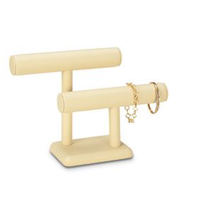 Beige Leatherette Necklace/Bracelet Bar