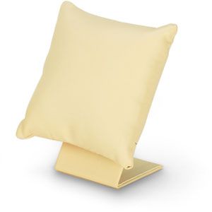 Beige Leatherette Pillow with Stand