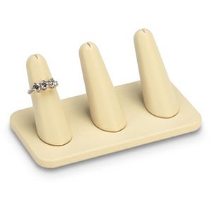 Beige Leatherette Three Ring Finger