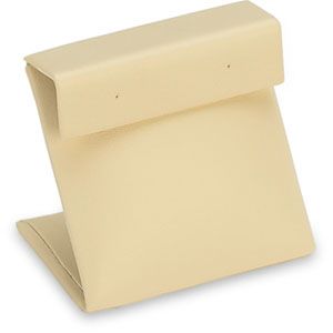 Beige Leatherette Single Earring with Flap