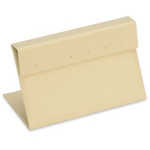 Beige Leatherette 3 Pair Flap Earring Stand