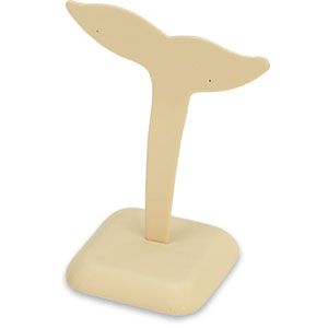Beige Leatherette Leaf Earring Stand