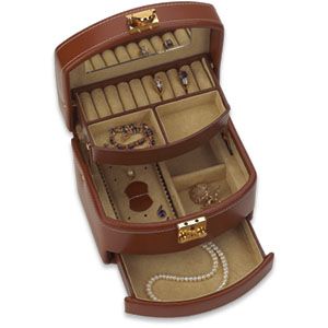 Brown Leather Jewelry Case