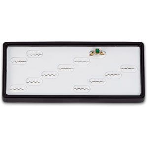 12 Ring Stackable Tray, Black with White Pad