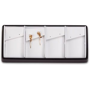 4 Pair Angled Flap Earring Tray, Black with White Pads