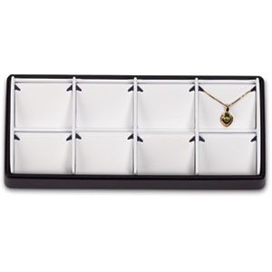 8 Pendant Stackable Tray, Black with White Pads