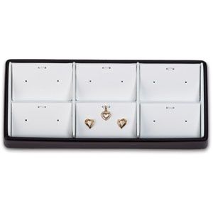 6 Pair Earring / Charm / Pendant Tray, Black with White Pads