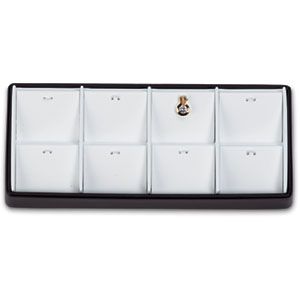 8 Charm Stackable Tray, Black with White Pads