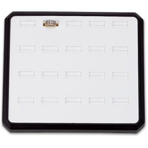 20 Ring Stackable Tray, Black with White Pad