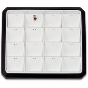 16 Charm Stackable Tray, Black with White Pads