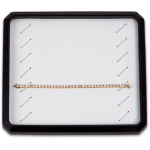 7 Bracelet Stackable Tray, Black with White Pads