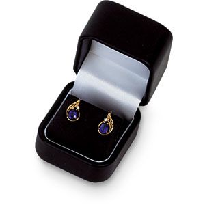 Black Leatherette Flap Earring Box