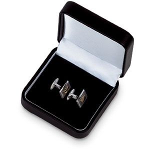 Black Leatherette Cuff Link Box