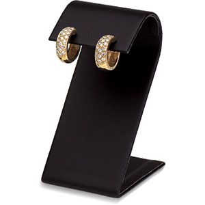 Large Black Leatherette Earring Display