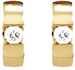 Hinged Diamond Solitaire Hoop Earrings