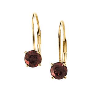 Genuine Mozambique Garnet Lever Back Earring