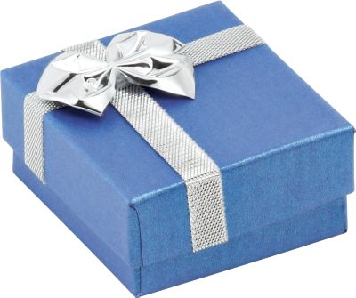 Blue/Silver Stud Earring or Small Pendant Box Pack of 48