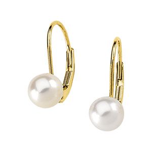 Akoya Cultured Pearl Lever Back Earrings