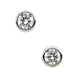Cubic Zirconia Solitaire Earring