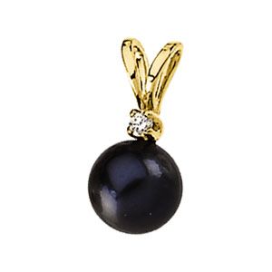 Diamond & Black Pearl Pendant