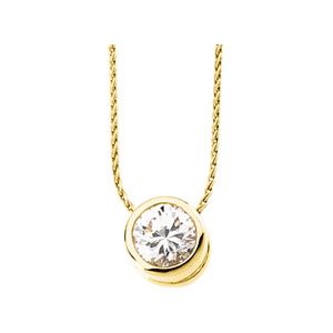 Bezel-Set CZ Solitiare Slide Necklace