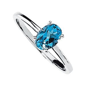Genuine Swiss Blue Topaz Ring