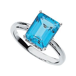 Genuine Swiss Blue Topaz Ring
