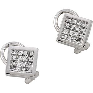Invisible Set Square Earrings