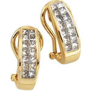 1 ct tw Invisible Set Diamond Earrings