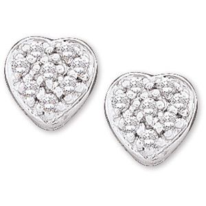 1/10 ct tw Diamond Heart Earring