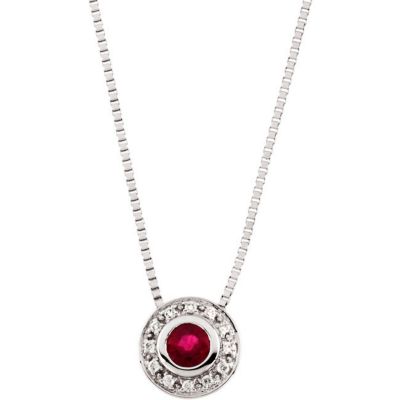Genuine Ruby & Diamond Necklace