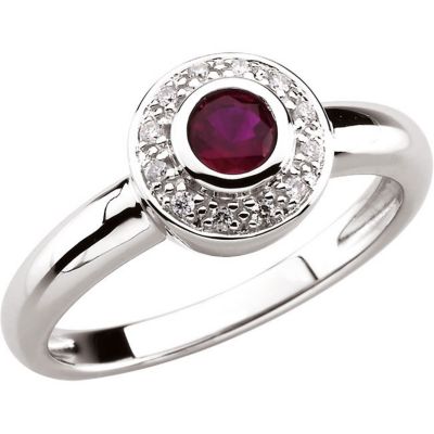 Genuine Ruby & Diamond Ring