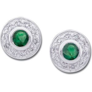 Genuine Emerald & Diamond Earrings