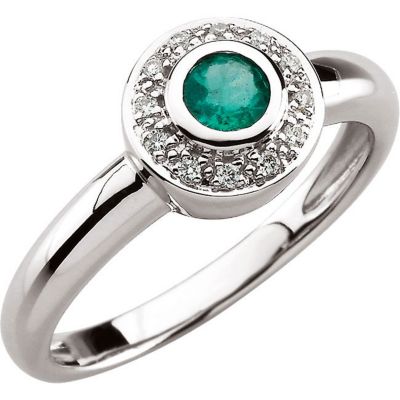 Genuine Emerald & Diamond Ring