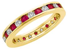 Genuine Ruby & Diamond Eternity Band