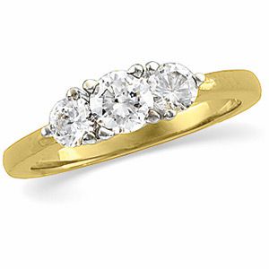 3-Stone Anniversary Ring Mounting for Round Gemstones