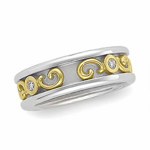 1/8 ct tw Diamond Etruscan-Inspired Band