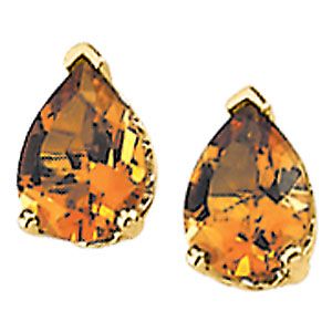 Genuine Citrine Pear Scroll Setting&reg; Earring