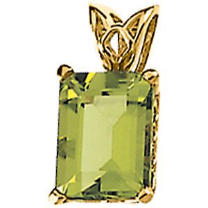 Genuine Peridot Scroll Setting&reg; Pendant