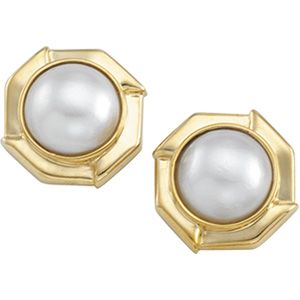 Mabé Cultured Pearl Earrings