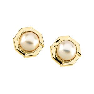  Button Earring Mounting for Pearl  Center