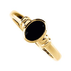 Genuine Onyx Cabochon Ring