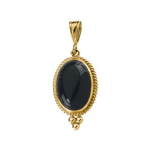 Genuine Onyx Cabochon Pendant