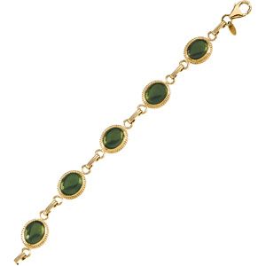 Genuine Jade Cabochon Bracelet
