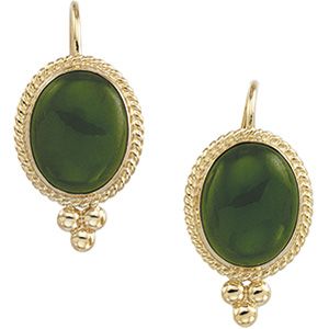 Genuine Jade Cabochon Earrings